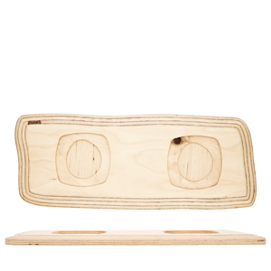 Tavolino da portata in legno a due pezzi con doppie tazze per bevande e snack - Product Image 2