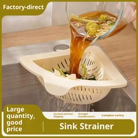 Keranjang Pembuangan Air Plastik Segitiga Magnetik Baru, Saringan Wastafel Rumah Tangga, Jaring Penyaring Air Cuci Piring, Keranjang Pembuangan Air Dapur