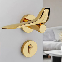 Nouvelle conception moderne, poignée de porte magnétique silencieuse en forme d'oiseau argenté pour chambre, salle de bain, cuisine, maison