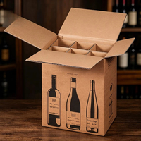 Carton à vin personnalisé écologique, imprimé, pour 6/8/12 bouteilles, avec séparateurs, résistant aux chocs, recyclable
