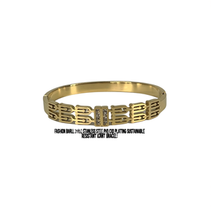 Fashion <b>Bangle</b> 316L Stainless Steel PVD Gold Plating Sustainable Resistant Jewelry Bracelet - Product Image 2