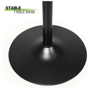 Base de Mesa de Cóctel Redonda WEKIS, Ajustable en Altura, de Madera, para Sala de Estar, Comedor, Cocina, Hogar, Patio, Color Negro - Product Image 4