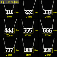 JY Venta Caliente 18K Oro Acero Inoxidable Ángel Collar Joyería Delicada 111 - 999 Colgante Ángel Número Collar Mujeres