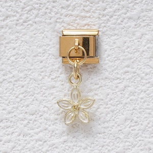 Charm Italiano de Acero Inoxidable de Moda para Mujeres y Niñas, Charm Italiano con Cristales Florales, Colgante para Joyería DIY - Product Image 6