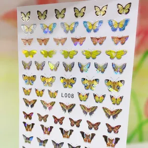 Hot bán nhà máy bán buôn tùy chỉnh nhãn hiệu riêng Nail trang trí nghệ thuật 3D bướm nail sticker