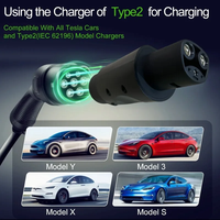 Adaptateur de charge Sixpenceev Type 2 vers Tesla J1772 EV 50A 230V pour véhicules électriques