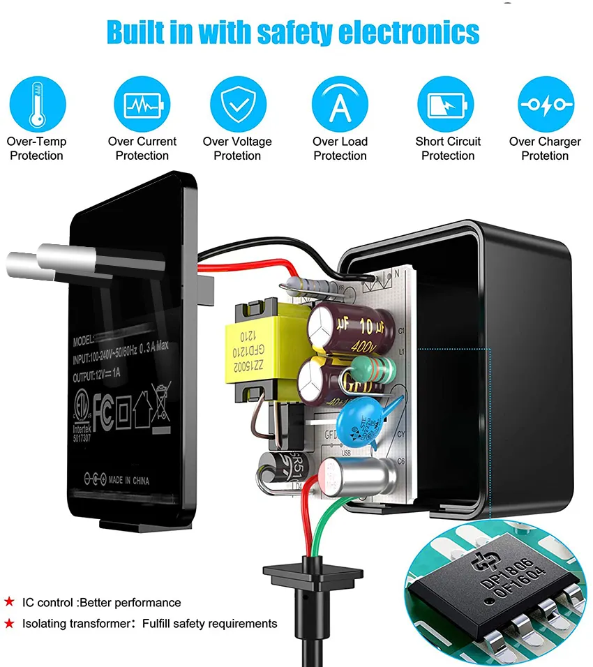 US 2Pin Wand stecker 12 V 3000mA 36W Wechselstrom 3A A Eingang 100-240V Ausgang 12 Volt 3 Ampere Netzteil adapter