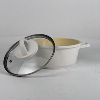 Marmite à soupe en fonte de 20 cm, revêtement multicouche, double casserole avec poignées en silicone, vente en gros directe usine pour la maison