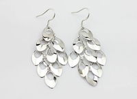 Anting Perak Sterling EZ28 925 Model Daun, Anting Perak Sterling untuk Wanita, Anting Perak Polos Grosir