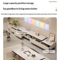 Meuble TV moderne et minimaliste pour salon, avec étagères et rangement multifonctionnel, meuble de salon en MDF sur pied