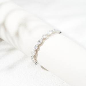 Anillo de Boda de Joyería Fina, Oro Blanco de 18k, Diamante Cultivado en Laboratorio de 0.8TCW, Anillo de Eternidad - Product Image 3