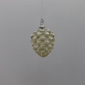 Adorno Navideño de Cristal con Piñas de Pino Colgantes en Dorado Personalizado - Product Image 3