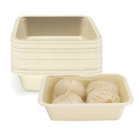 Revêtement CPET jetable scellable recyclable boîte de repas alimentaire plateau d'emballage alimentaire biodégradable de bagasse de canne à sucre micro-ondes