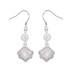 Pendientes Hipoalergénicos de Plata de Ley 925, Pendientes Colgantes con Perlas de Agua Dulce y MOP, Chapados en Oro de 14K y Rodio <span class=keywords><strong>para</strong></span> Mujer, Regalo - Product Image 5