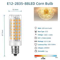 Éclairage intérieur avec ampoule LED E14 E12 G4 G9 5W à haut lumen 2700K-6500K, ampoule LED à économie d'énergie pour lampe de décoration avec ETL