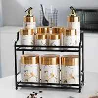 Seasoning Set Ceramic Oil Bottle Tank Combination Kitchen Square Shape  Olive Oil Bottles with Non-Drip Spouts Spice Bot - China Jar and Glass Spice  Jar price
