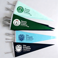 Drapeau triangulaire et fanion en feutre personnalisés avec logo coloré par sublimation pour équipes sportives scolaires et universitaires