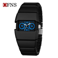 Reloj de Pulsera para Hombre Ofns 1319, Marca Sanda, Cronógrafo Resistente al Agua, Manecillas Luminosas, Reloj de Cuarzo de Lujo para Hombre, Reloj Montre Saat