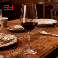 Ensemble de verrerie de luxe personnalisé pour mariage, gobelets à vin en cristal rouge et blanc, logo imprimé pour hôtel, restaurant, fêtes