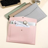 Pochette pour documents A4 de qualité supérieure, élégante et classique, texture litchi, sac à papier pour dossiers, pochette portable pour dossiers avec bouton magnétique