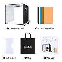 PULUZ Boîte à lumière LED portable 30 cm, accessoires de studio photo, tente de prise de vue 6 couleurs, pour table, vente directe usine