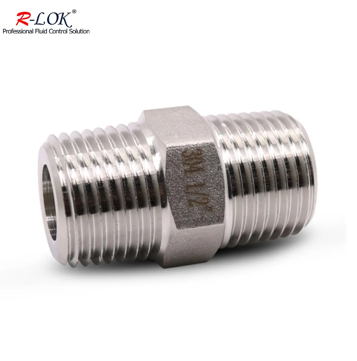 Stainless steel Hex nipple 1/4 NPT threaded hexagonal pipe nipple ferret male pipe brass plumbing threaded pipe fittings nipple