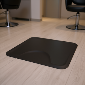 Alfombra Antifatiga Negra de 3x4.5 para Protección del Suelo de Salones de Belleza con Diseño de Recorte Redondo - Product Image 2