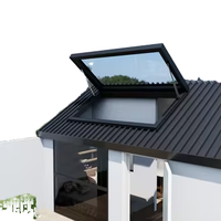Fenêtre de toit à ouverture large en aluminium, vitrage trempé Low-E, pour connexion intérieure au toit et au sous-sol
