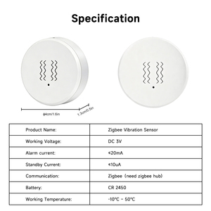 Sensor de Vibración Zigbee SIXWGH, Alarma Inteligente de Caída, Sensibilidad Ajustable, Notificación en Tiempo Real, Compatible con Tuya, Alexa y <span class=keywords><strong>Google</strong></span> - Product Image 6
