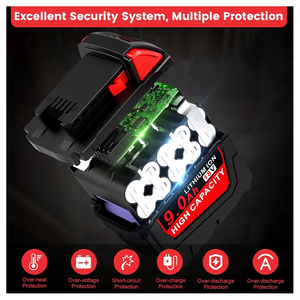 Batería de Iones de Litio de Alta Capacidad Forenpower de 18V 9Ah Compatible con Herramientas Inalámbricas de 18v - Product Image 4