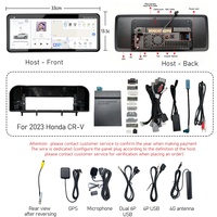 Radio de coche Android Meihua de 12.3 pulgadas para Honda CR-V 2023 con Carplay, navegación GPS, pantalla táctil y kit de marco embellecedor