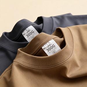 T-shirt vierge épais 300G, 100% Coton de haute qualité, avec logo personnalisé, coupe oversize à épaules tombantes, style streetwear graphique pour hommes - Product Image 1