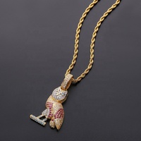 Nouveau style Colliers pendentifs hibou 3D pour hommes, chaîne micro-pavée de zircone cubique, bijoux hip-hop CZ, cadeau pour femme, style bling rock