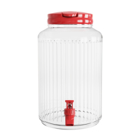 Distributeur de boissons en plastique transparent vert clair de 4,4 L, distributeur de boissons de 1 gallon pour la cuisine, distributeur en plastique avec robinet