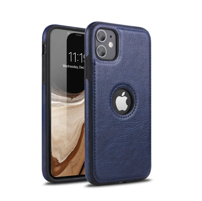 Leyi Designer Originele Lederen Tpu Materiaal Met Apple Logo Slanke Profiel Grip Phone Covers Case Voor Iphone 12 Pro Max