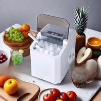Machine à glaçons électrique en plastique avec entrée d'eau en bouteille pour usage domestique et commercial