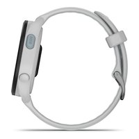 Reloj Inteligente Garmin (AMOLED) FORERUNNER 165 Music Gris Niebla Blanco Piedra 43 mm Silicona Líquida GPS Monitor de Ritmo Cardíaco Óptico