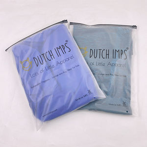 Düşük adedi 50 adet EVA buzlu doğada çözünebilir plastik torba giyim ambalaj poli Zip çanta yatay çorap ambalaj fermuarlı çanta - Product Image 5