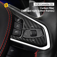 Accessoires d'intérieur de voiture en Fiber de carbone ES pour Corvette C8 accessoires de voiture garniture de clé de volant en Fiber de carbone