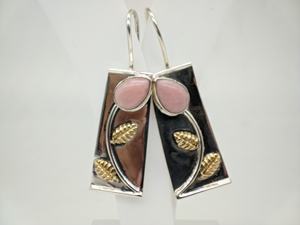 Pendientes de Ópalo Rosa Natural, Hechos a Mano, Plata de Ley 925, Elegantes Pendientes Colgantes para Mujer, Venta al Por Mayor - Product Image 3