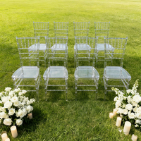 Chaise Chiavari transparente pour mariage, chaise de restaurant transparente Bjflamingo, chaise empilable en résine acrylique pour hôtel, location pour événements et fêtes