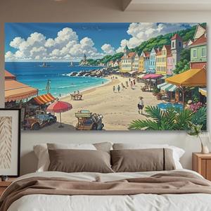 Toile murale moderne et écologique avec paysage d'anime de Hayao <span class=keywords><strong>Miyazaki</strong></span>, impression numérique pour la décoration de la chambre à coucher, du salon, du dortoir - Product Image 6