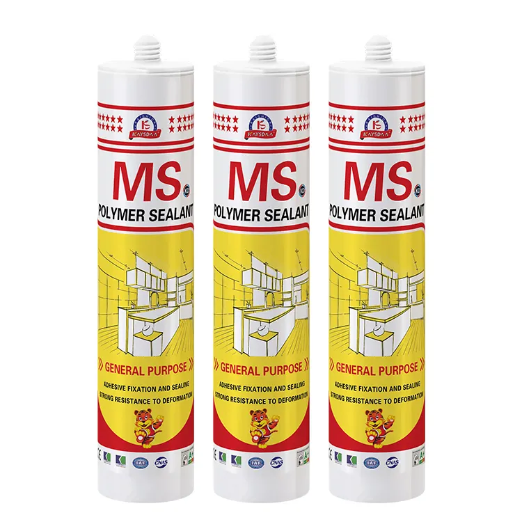 Sellador de silicona de polímero MS resistente a la intemperie de fuerte adherencia de gran elasticidad para suelos de madera
