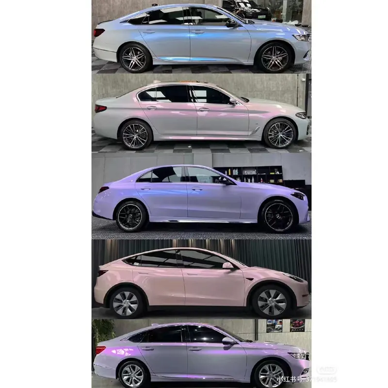 wholesale car vinyl rolls pvc grey transition purple colored change wrap vinyl car sticker