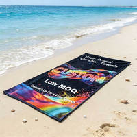 Luxury 100% Cotton Beach Towels Velour Custom Design Digital Printed Large Travel Custom Logo Print Cotton Beach Towel