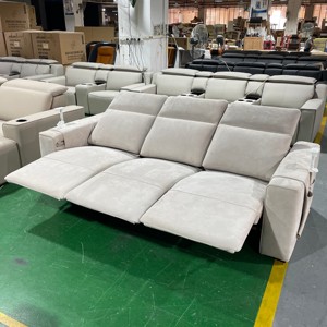 Ensemble <span class=keywords><strong>de</strong></span> canapés en cuir/tissu <span class=keywords><strong>haut</strong></span> <span class=keywords><strong>de</strong></span> <span class=keywords><strong>gamme</strong></span> pour salon, <span class=keywords><strong>fauteuil</strong></span> inclinable électrique VIP pour cinéma maison avec chargeur USB pour villa sous-sol - Product Image 2