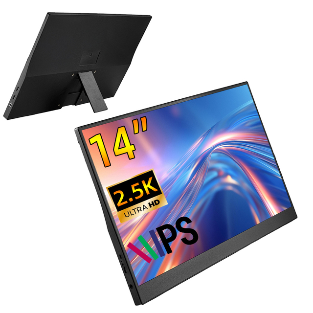 14-inch Portable Monitor 2560*1600 IPS Screen High Refresh Rate USB-C for Laptop PC Secondary Display