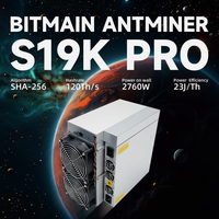 Efisiensi Tinggi Terbaru Harga Terendah Antminer S19k Pro Bitcoin Miner ASIC Miner 115T 120T 2760W 23J/T Tersedia