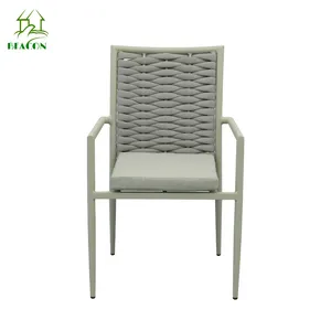 New style outdoor sessions chair gardens alum rope dining chairs with arms