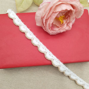 Accessoire imprimé en dentelle française de coton blanc de haute qualité décoratif pour les techniques de vêtements et de sacs - Product Image 1